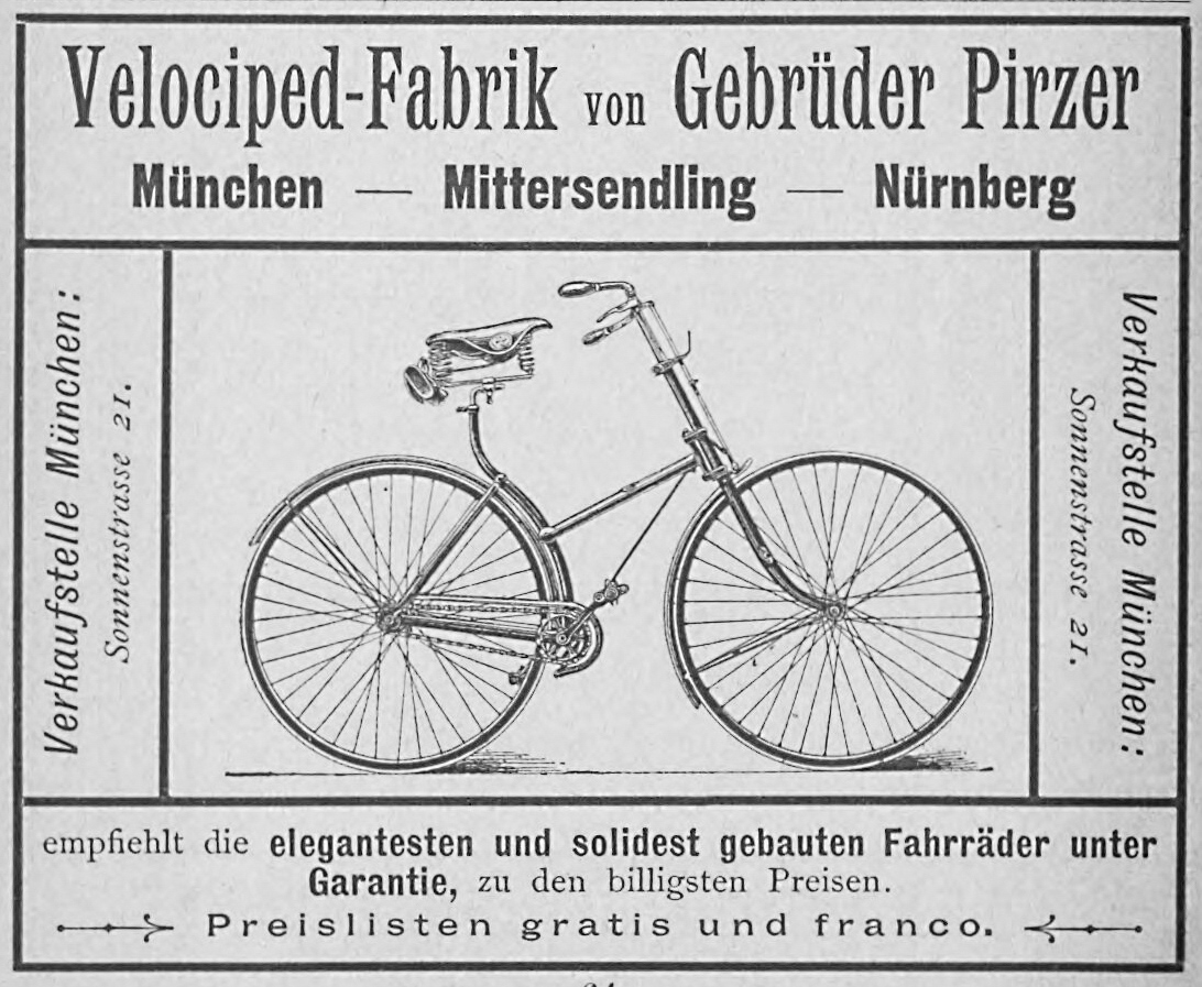 Velociped-Fabrik von Gebrüder Pirzer