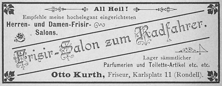 Frisir-Salon zum Radfahrer