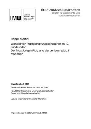Höppl Martin - Wandel von Platzgestaltungskonzepten im 19. Jahrhundert
